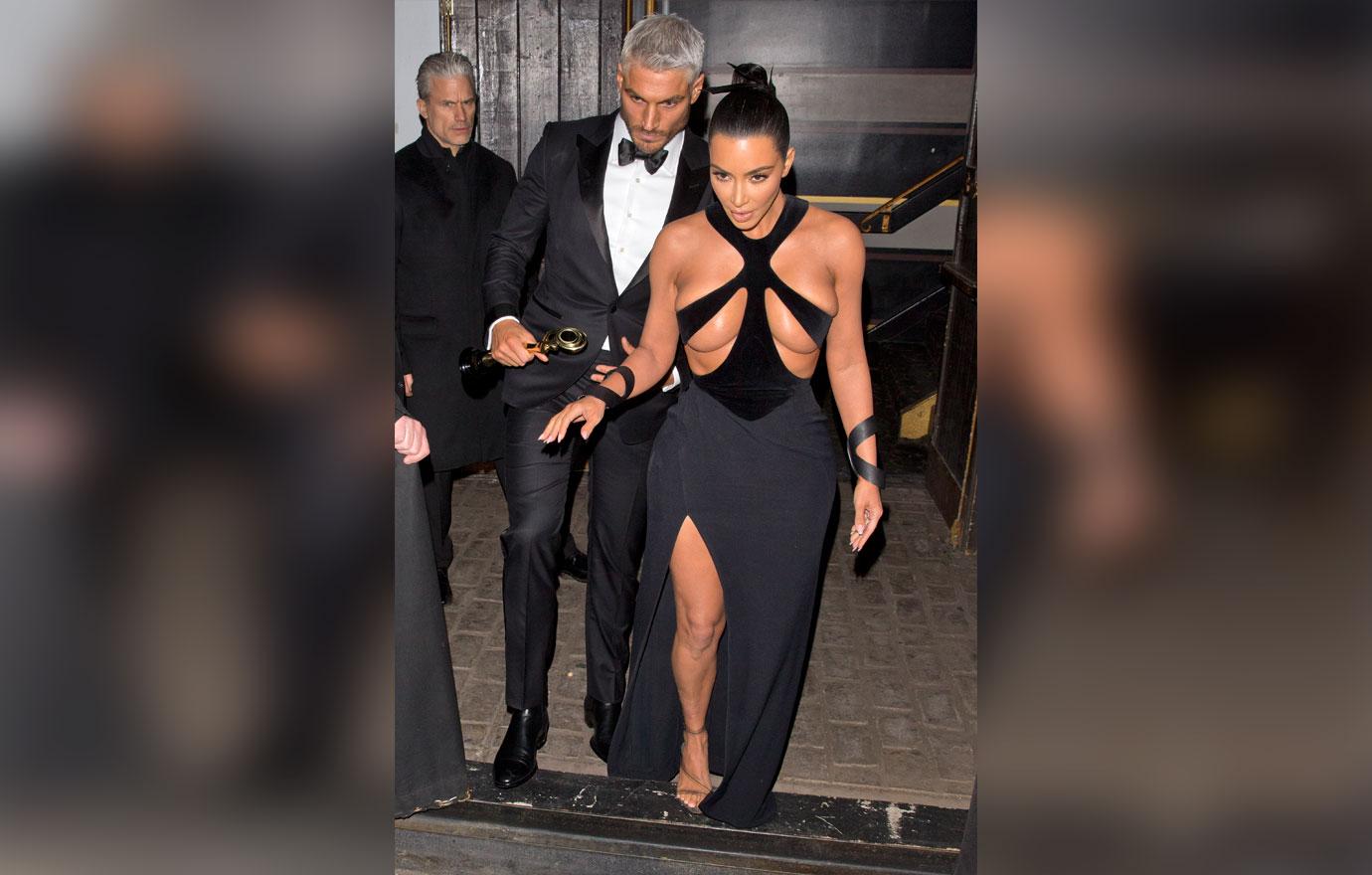 Kim Kardashian Naked Boobs Revealing Black Dress