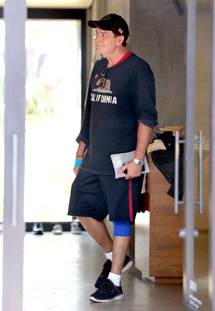 Charlie Sheen HIV Positive Bandage Hand Leg