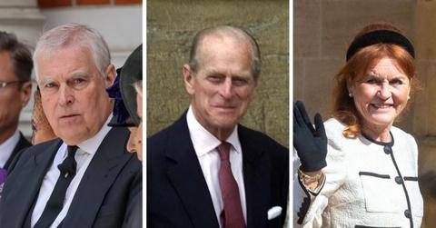 Split photos of Prince Philip, Andrew and Sarah Ferguson