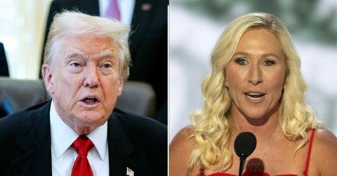 split image of Donald Trump and Marjorie Taylor Greene