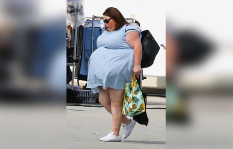 Chrissy Metz Flashes Underwear Under Short Dress