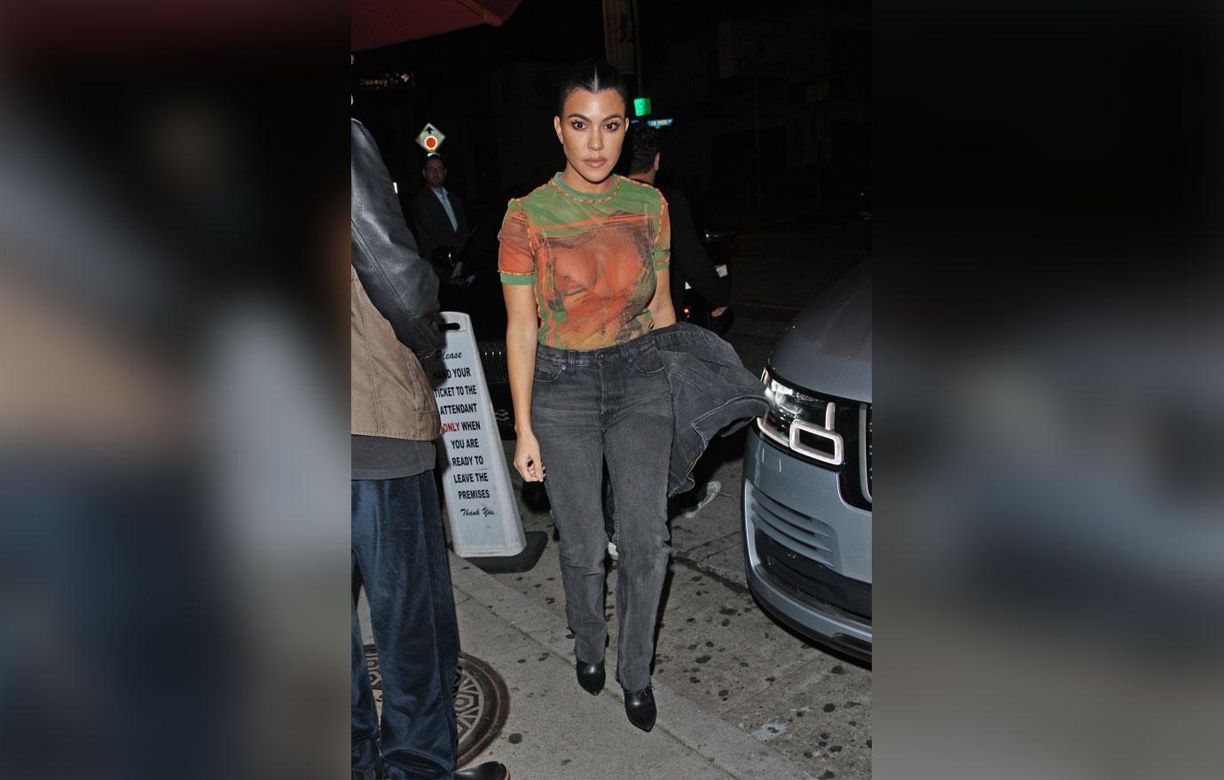 Kourtney Kardashian Sheer Top Lakers Game