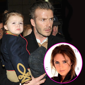 Harper Beckham looks adorable as she hitches a lift though LAX