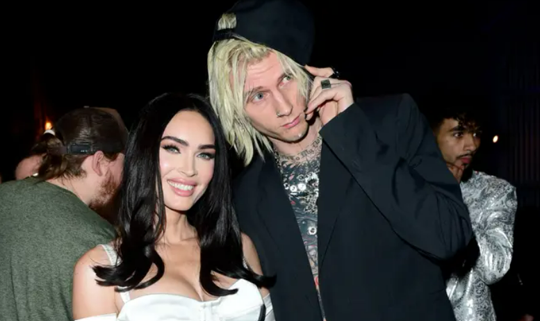 Composite photo of actress Megan Fox and rapper Machine Gun Kelly.