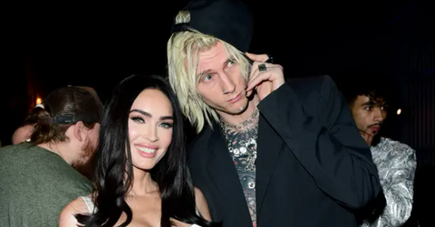 Composite photo of actress Megan Fox and rapper Machine Gun Kelly.