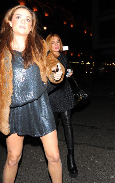 //lindsay lohan leaves chakana nightclub