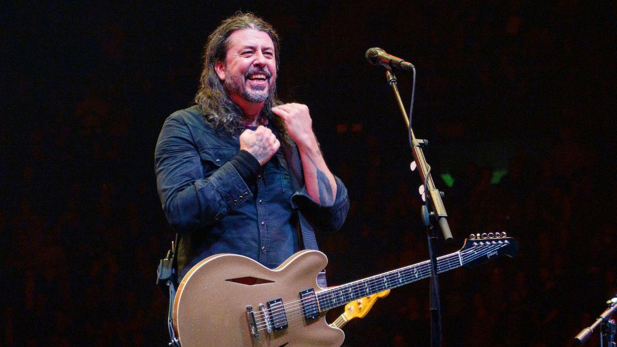 Dave Grohl grilled for guests at a Los Angeles backyard party.