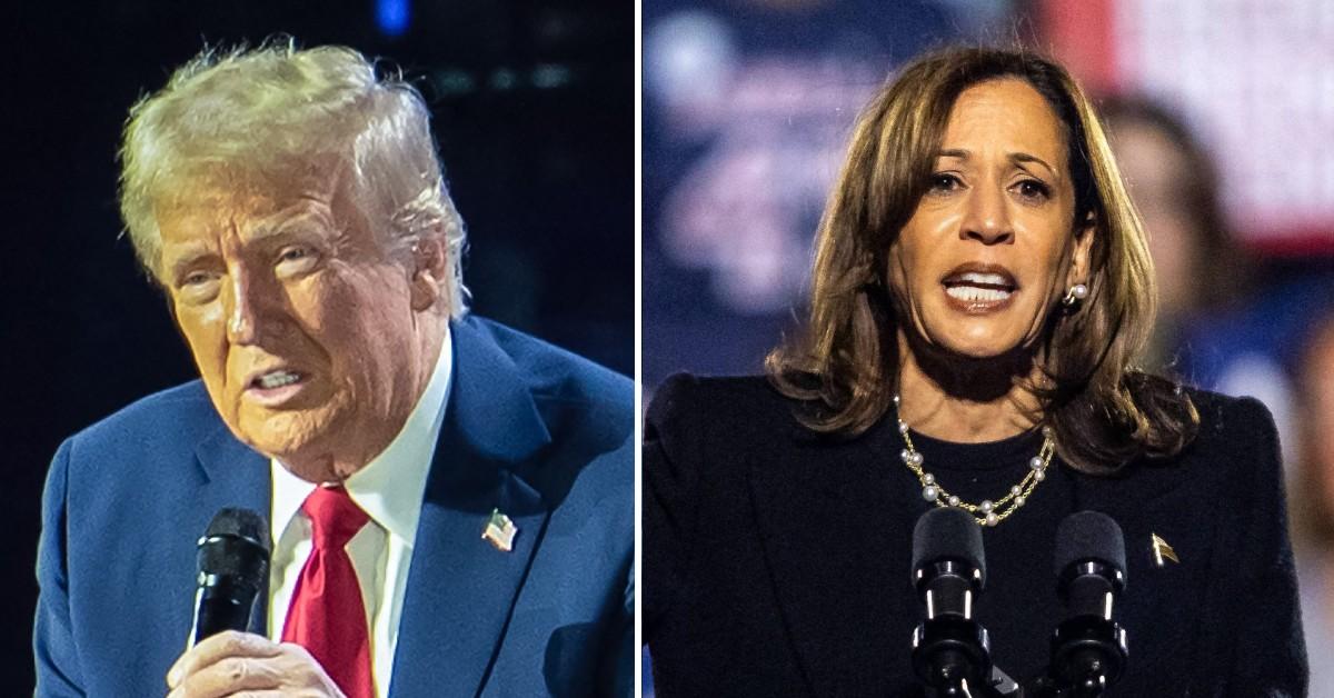 Split photo of Donald Trump, Kamala Harris