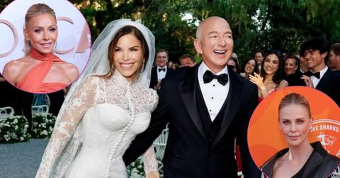 Photo of Kelly Ripa, Lauren Sanchez, Jeff Bezos, and Charlie Theron