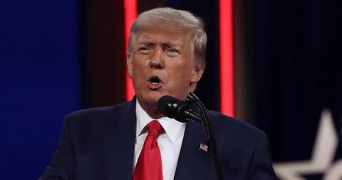 donald trump speaking at podium