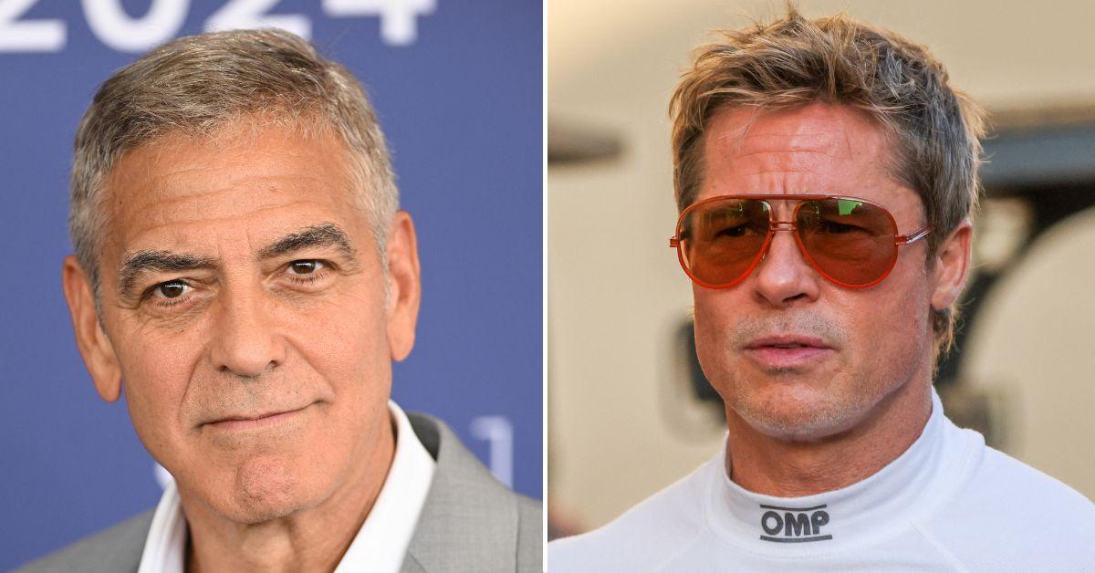 george clooney and brad pitt put friendship on ice