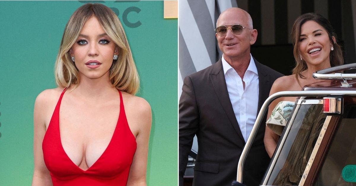 Picture of Sydney Sweeney, Jeff Bezos and Lauren Sanchez