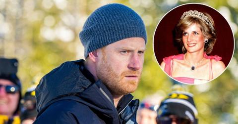 Photo of Prince Harry with Princess Diana insert