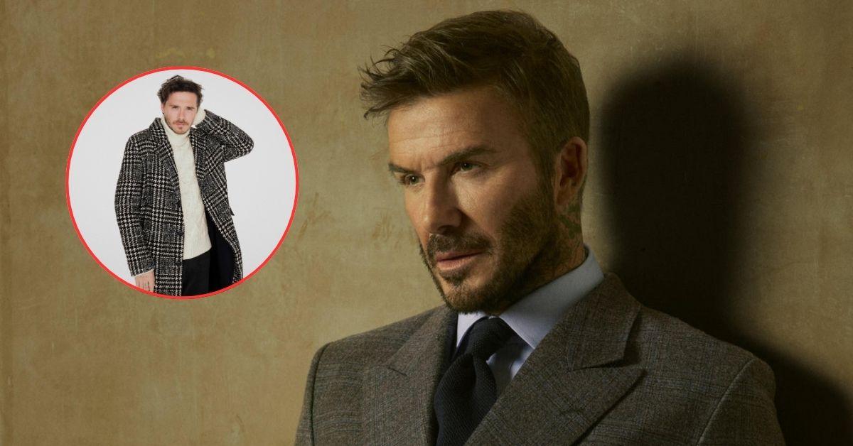 Photo of David Beckham with an insert of Brookyn Beckham