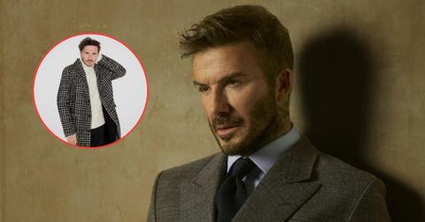 Photo of David Beckham with an insert of Brookyn Beckham