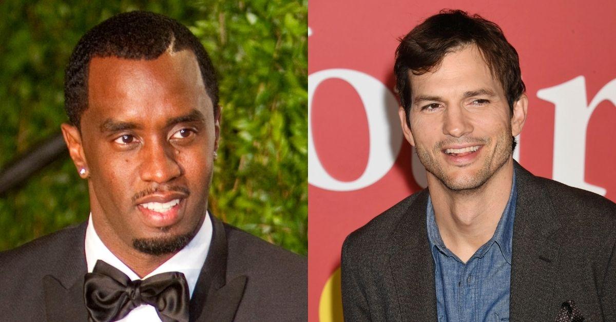 Split photo of Sean Combs, Ashton Kutcher