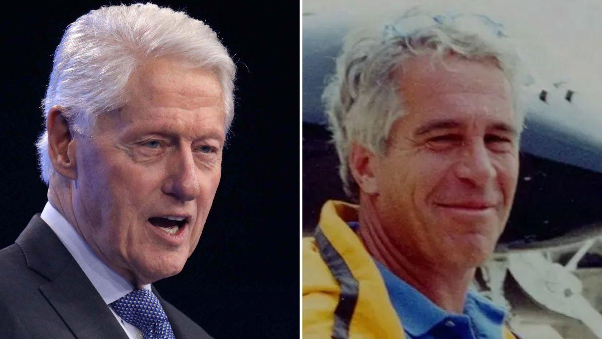 Split photo of Bill Clinton and Jeffrey Epstein