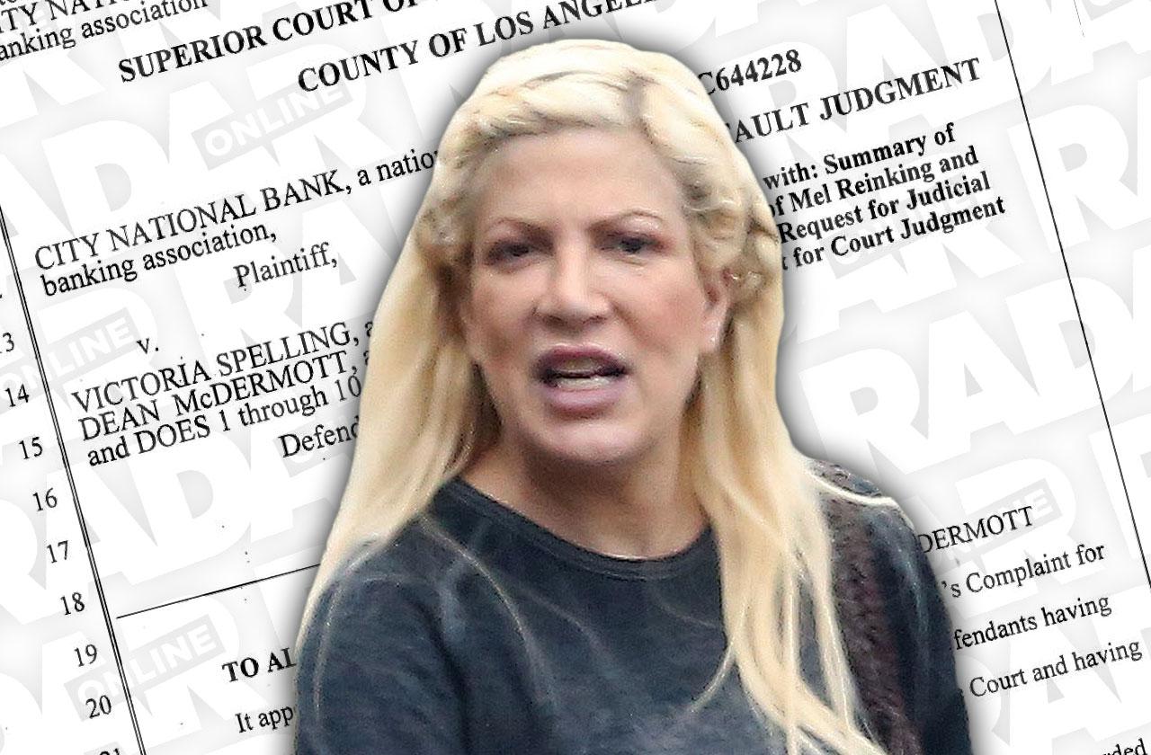 Tori Spelling Bank Lawsuit 200000 Default Judgment