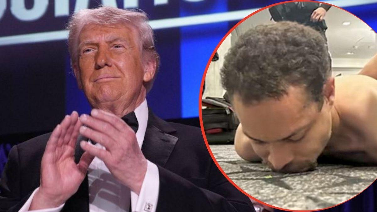 split image of Donald Trump and Cole Allen