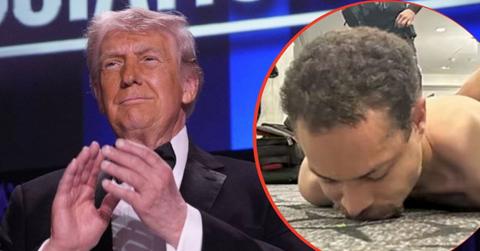 split image of Donald Trump and Cole Allen