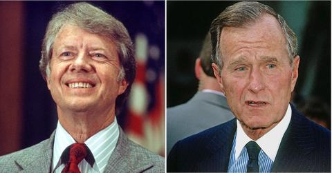 Split photo of Jimmy Carter, George H.W. Bush