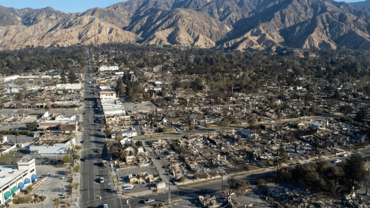 Photo of the Eaton fire damage