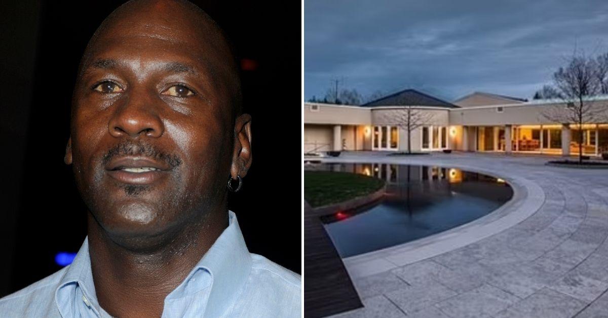 Split photos of Michael Jordan and his Chicago mansion.