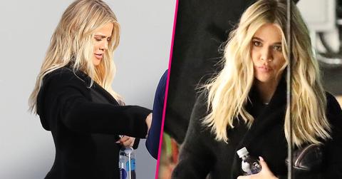 //Khloe Kardashian Hides Baby Bump Coat pp