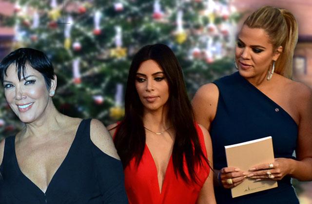 //Kardashian Feud Kris Jenner Kim Khloe Christmas Card pp