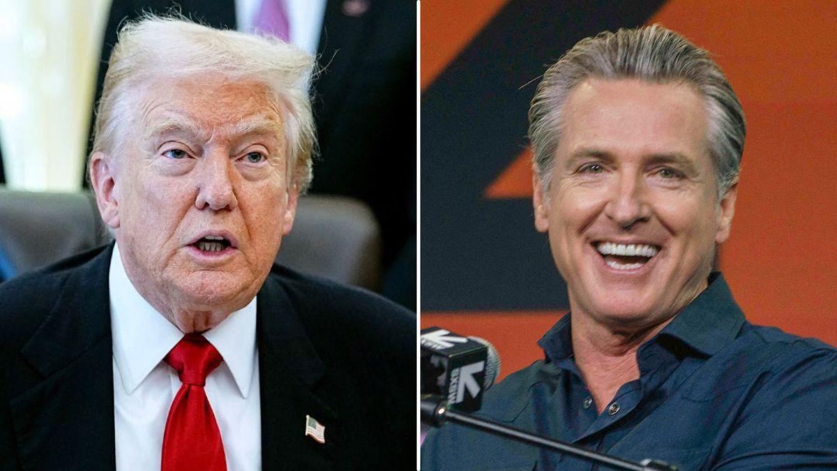 split image of Donald Trump and Gavin Newsom