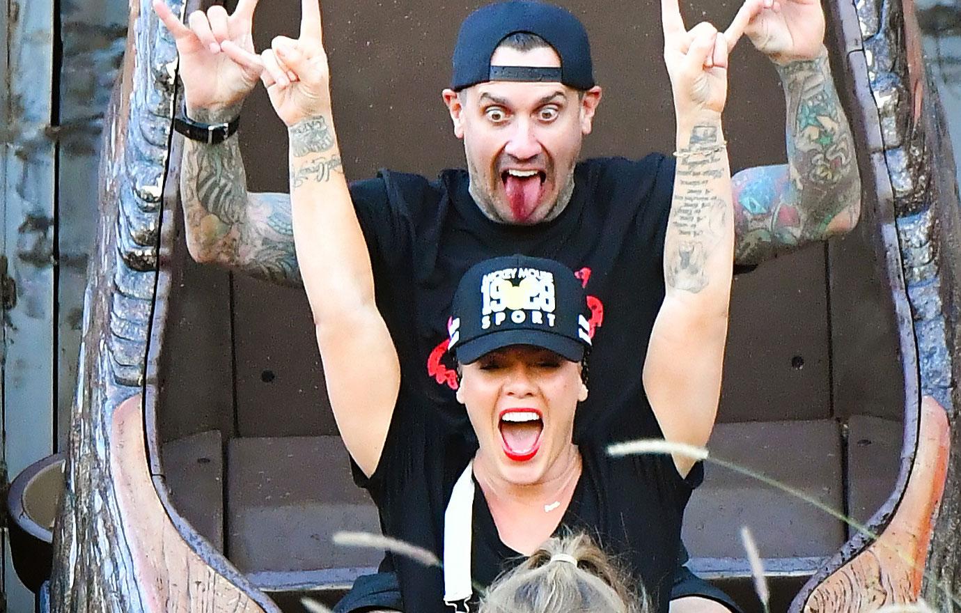 Pink And Carey Hart in Disneyland PDA