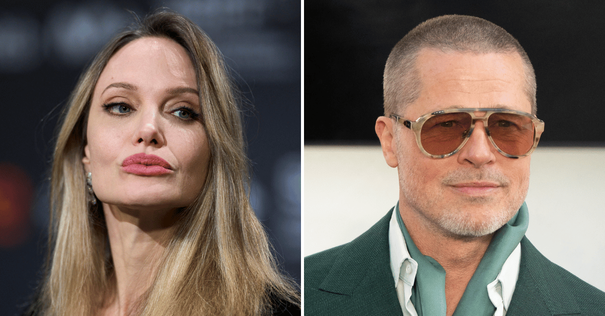 Split photo of Angelina Jolie, Brad Pitt