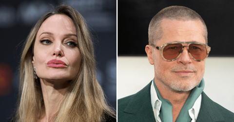 Split photo of Angelina Jolie, Brad Pitt