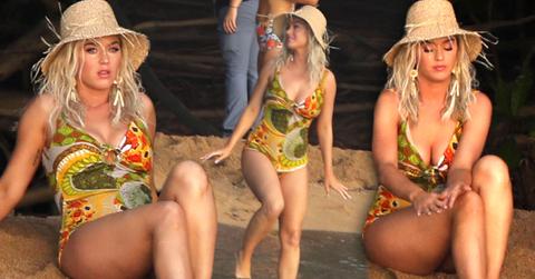 Katy Perry Stuns In Sexy Swimsuit On Set Of New Music Video
