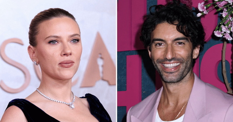 Split photo of Scarlett Johansson, Justin Baldoni