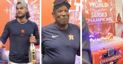houston astros spray cent champagne to celebrate world series win pp