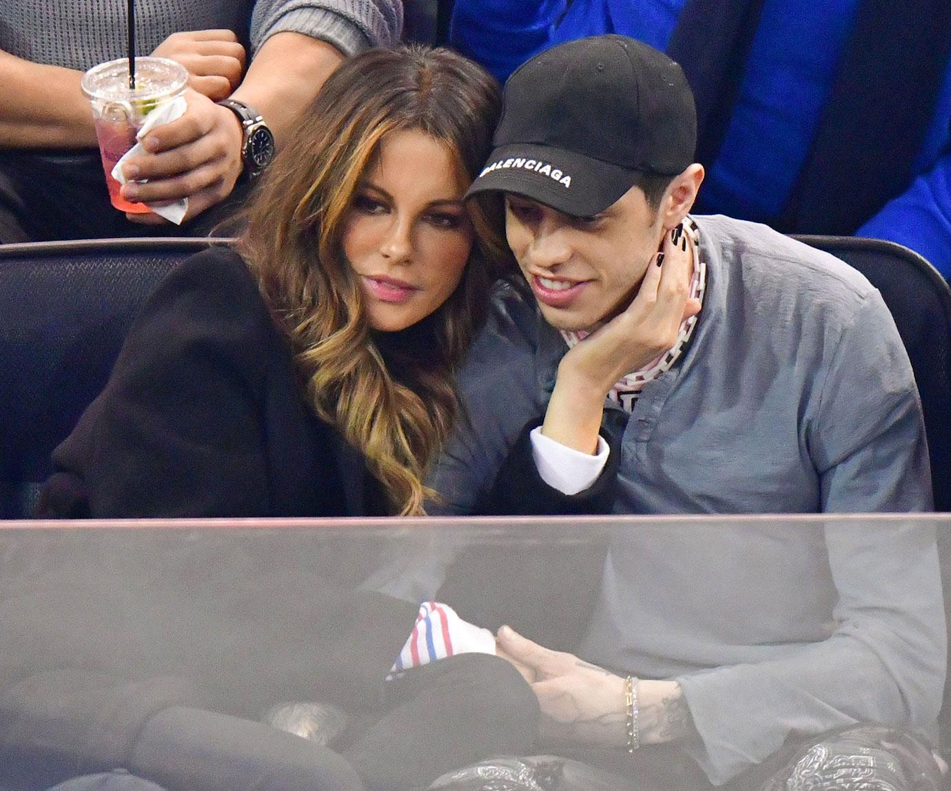 Pete Davidson Kate Beckinsale Kissing PDA Rangers Game