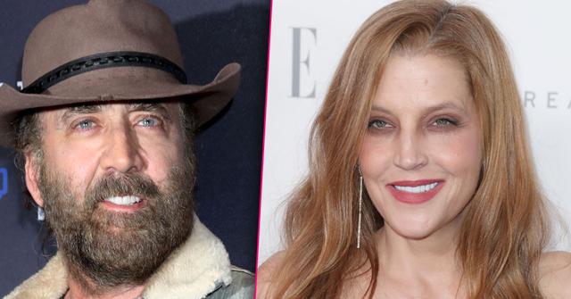 Nicolas Cage and Lisa Marie Presley looking thrilled