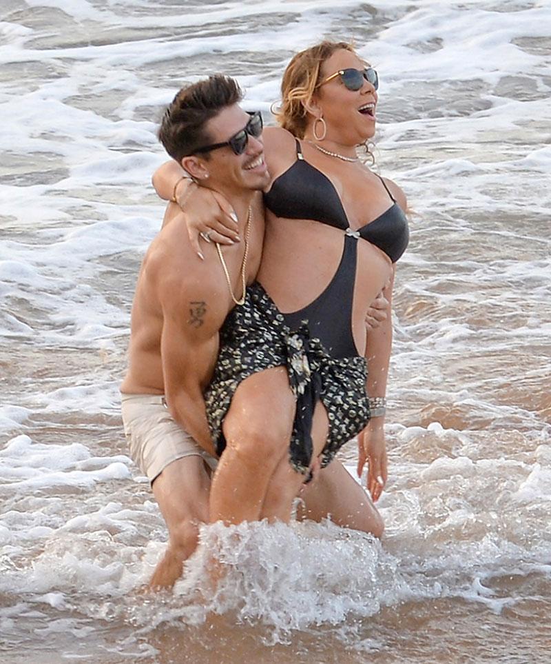 //mariah carey nip slip boobs bikini boyfriend bryan tanaka beach