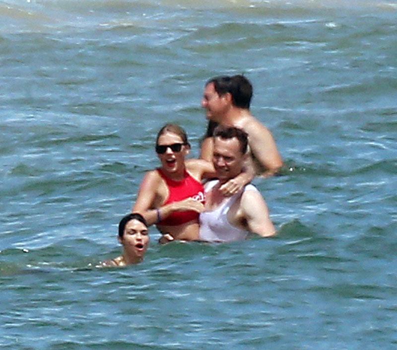 Tom Hiddleston Meets Taylor Swift's Bikini-Clad Squad -- Photos