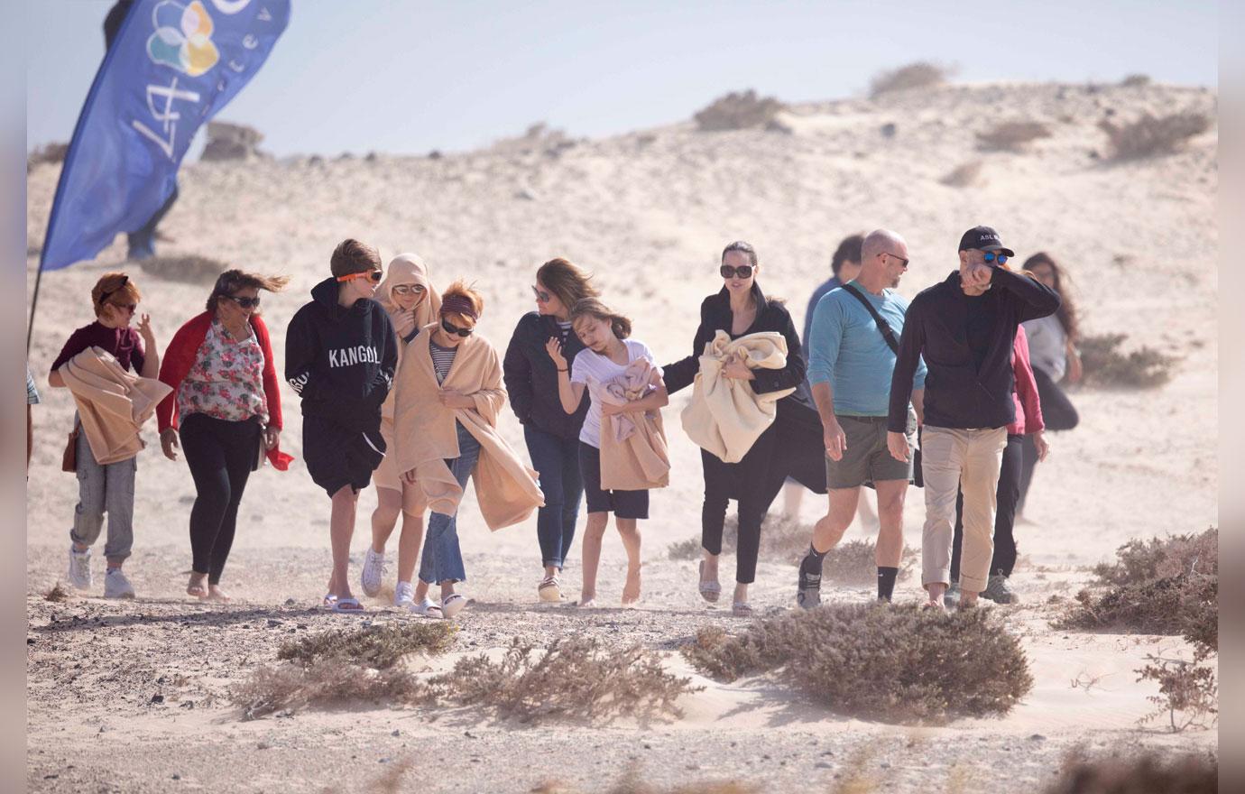 Angelina Jolie And Kids Enjoy Beach Without Maddox