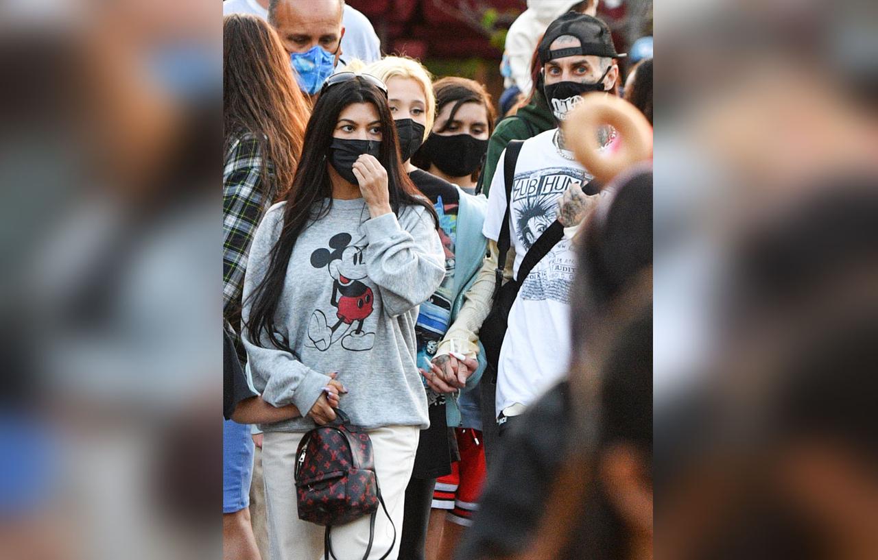 Kourtney Kardashian Plays Stepmom To Travis Barker's Kids At Disneyland