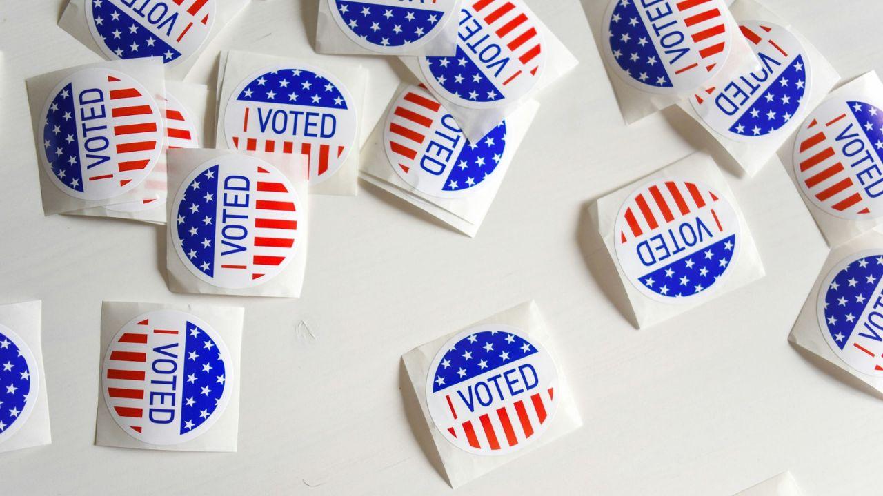 A photo of 'I Voted' stickers