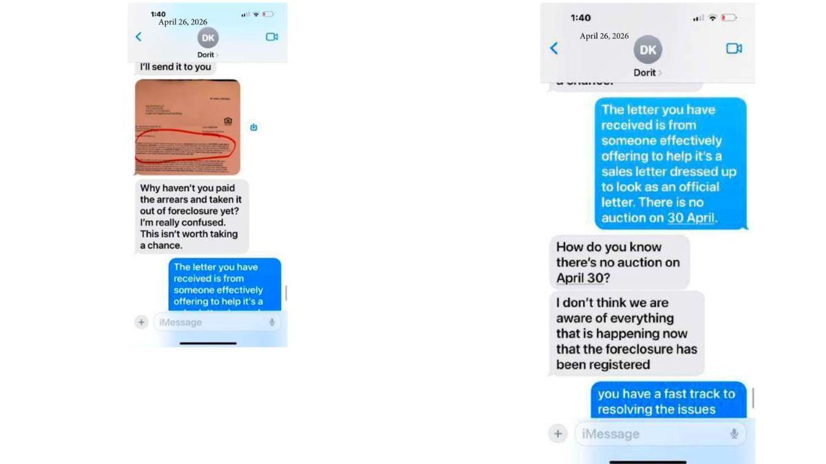 Dorit Kemsley and Paul 'PK' Kemsley Text Exchange