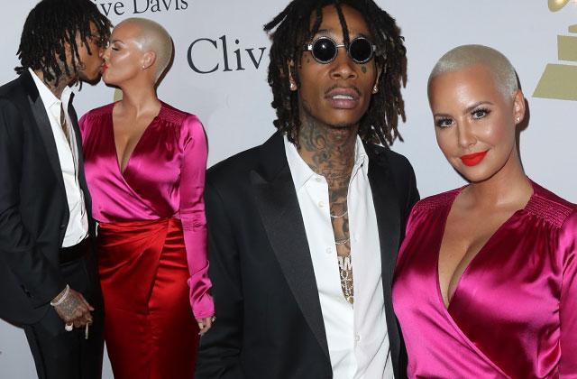 Amber Rose Wiz Khalifa Back Together Grammys Kissing Red Carpet Pics