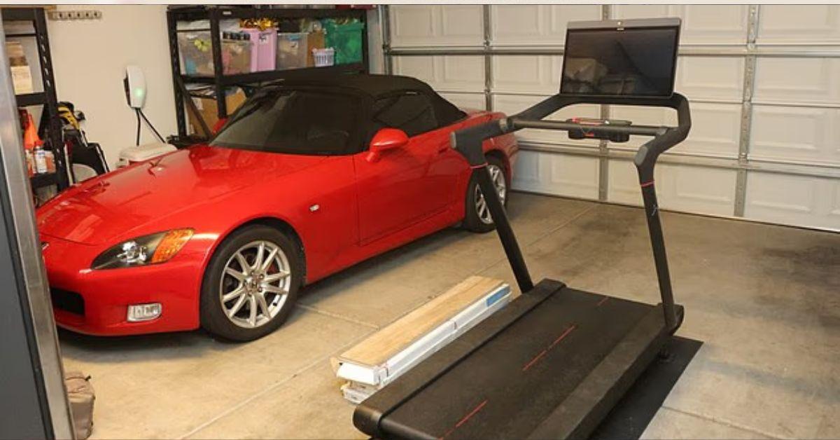 A Peloton Father's Day gift necessitated the car being parked outside. 