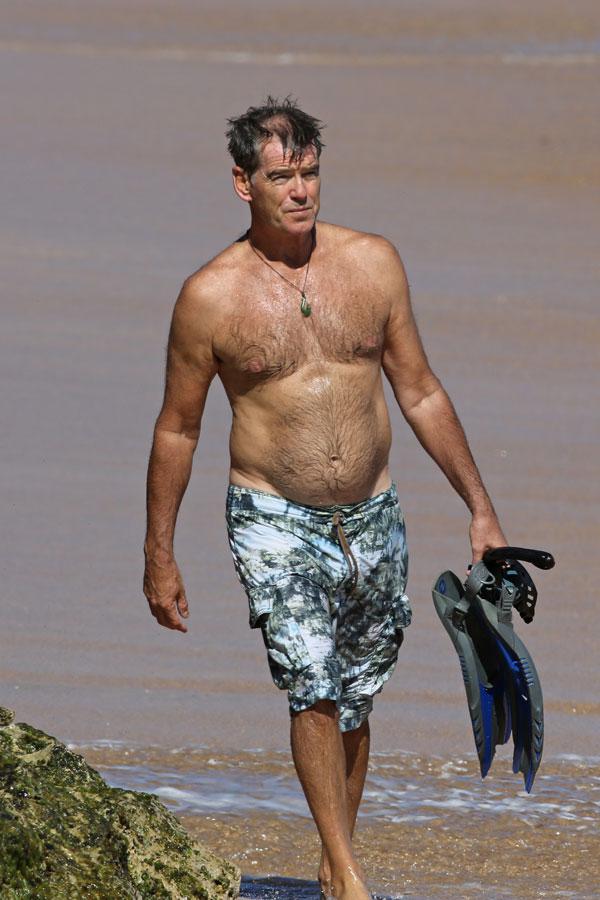 Pierce Brosnan A Silver Fox On The Hawaiian Shores, Celebrating His ...