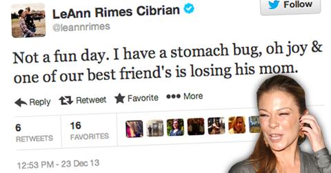 //leann rimes insensitive selfish tweet wide