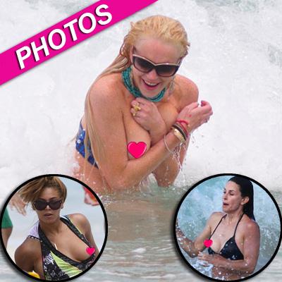 //lindsay lohan loses bikini top _ _