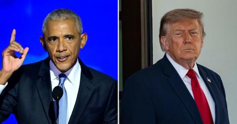 A photo of Barack Obama alongside a photo of Donald Trump